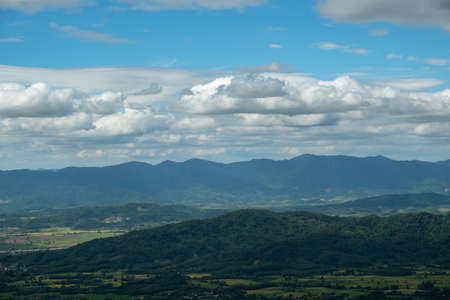 Aerial view of endless lush pastures of CHIANGRAI. View of Mae Ngoen Subdistrict Chiang Saen District Chiang Raiの写真素材