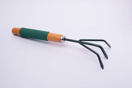 Garden Rake on white backgroundの写真素材