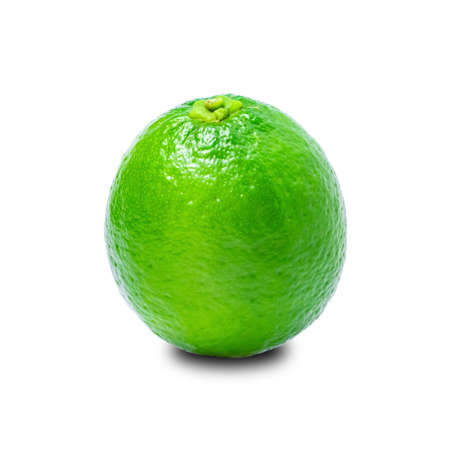lime in isolated.Green lemon.Lemon isolated on white background with clipping path.の写真素材