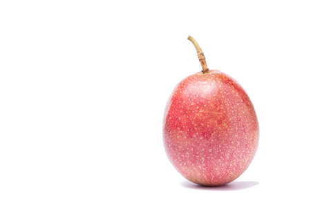 One passion fruit is purple in isolated with clipping pathの写真素材