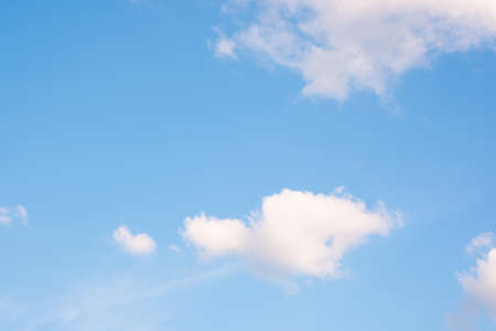 Many small clouds in blue sky.Summer cloudy.White clouds floating in the skの写真素材