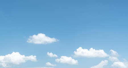 Many small clouds in blue sky.Summer cloudy.White clouds floating in the sky.の写真素材