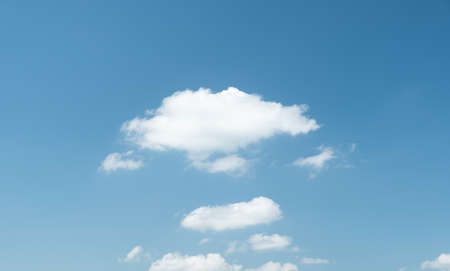 Many small clouds in blue sky.Summer cloudy.White clouds floating in the sky.の写真素材