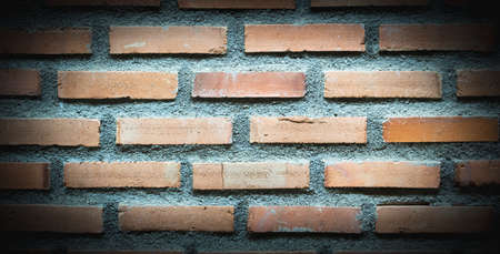 Brown brick of wall background.Old brown brick.wall and vignet.の写真素材