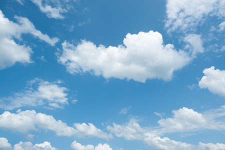 Many small clouds in blue sky.Summer cloudy.White clouds floating in the sky.の写真素材