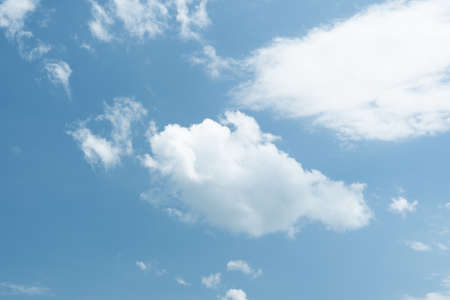 Many small clouds in blue sky.Summer cloudy.White clouds floating in the sky.の写真素材