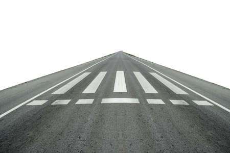 Empty asphalt road isolated on white background,Road in clipping path.の写真素材