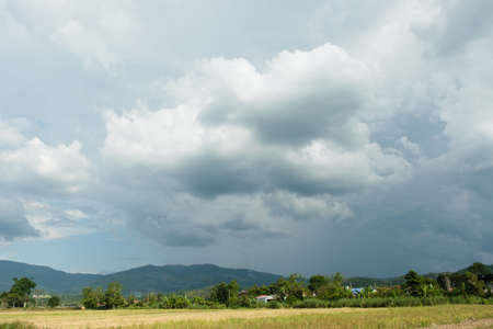 cloud before rainy storm,gray clouds.clouds gathered before the rain.の写真素材