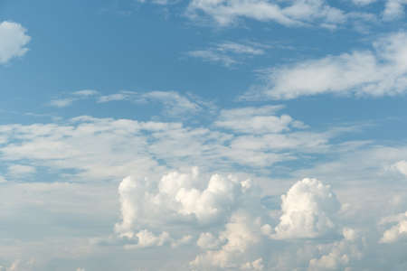 Many small clouds in blue sky.Summer cloudy.White clouds floating in the sky.の写真素材