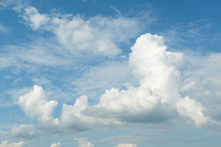 Many small clouds in blue sky.Summer cloudy.White clouds floating in the sky.の写真素材
