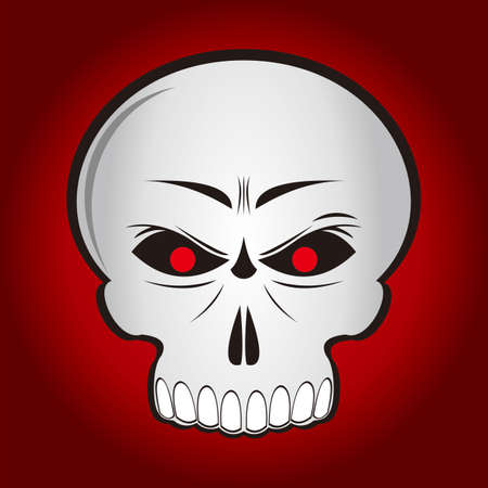 skull icon with red eye in vector formatのイラスト素材