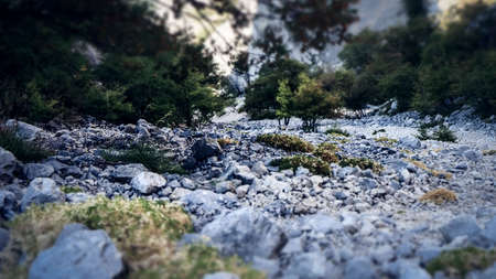 View over the downhill during climbing experience to the top of the Sveti Jure in the Biokovo...