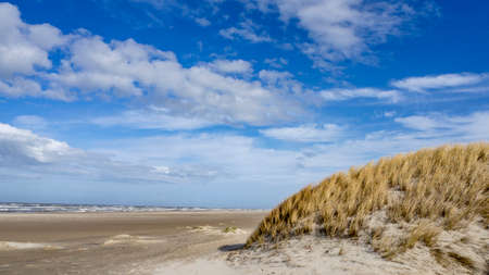 Danish Coast and Beach Line in Gronhoj, near Lokken, North Denmarkの写真素材