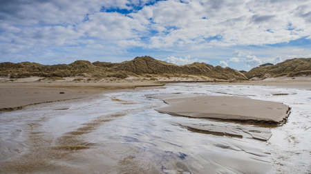 Small Creek on a beach in Lokken, North Denmark