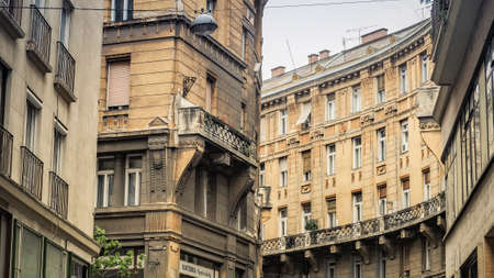 Old Hungarian Architecture in the City Center of Budapest, District VII, Hungaryのeditorial素材