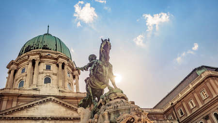 Prince Eugene of Savoy's Equestrian Statue at Buda Castle in Budapest, Hungaryのeditorial素材