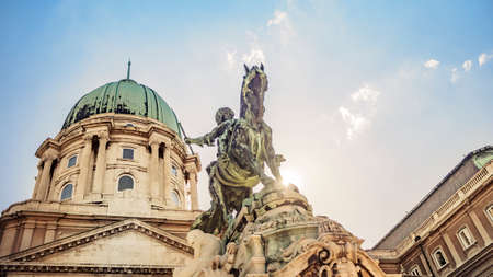 Prince Eugene of Savoy's Equestrian Statue at Buda Castle in Budapest, Hungaryのeditorial素材