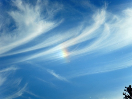 blue sky and white cloudsの写真素材