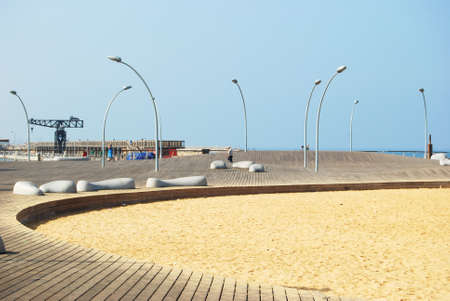 Embankment for walking in Tel Aviv in the early morningの写真素材