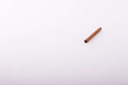 Brown cigar tobacco on a white backgroundの写真素材