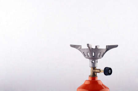 Camp burner valve with a black on white background
