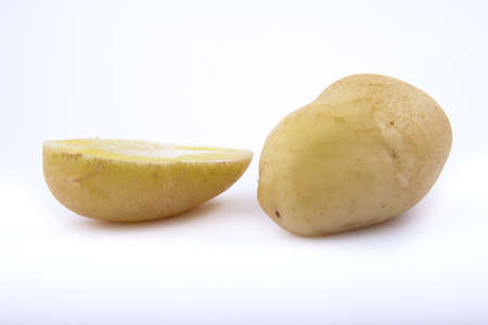  potatos on a white backgroundの写真素材