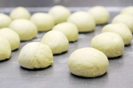 Ball dough on the tray in nice arrangement の写真素材