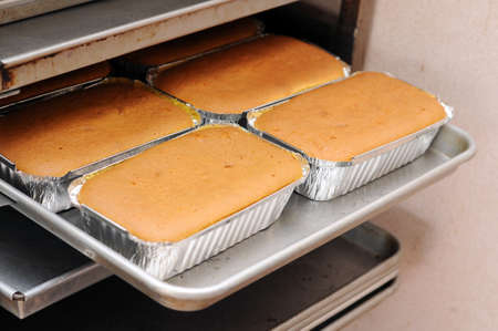 Many bread in place on baked tray rackの写真素材