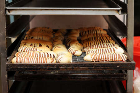Hot-and-fresh-bread-cake-on-cooler rack, look so temptingの写真素材