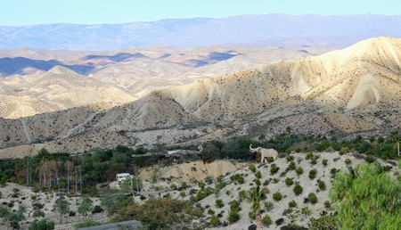 Landscape of rocky mountains in the AlmerÃ­a area of Spainの写真素材