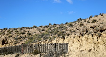Landscape of rocky mountains in the AlmerÃ­a area of Spainの写真素材