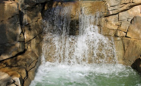Landscape with small waterfall in the mountains of Almeriaの写真素材