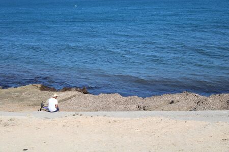 Place of leisure and tourism on the beach of the Roquetas de Mar of AlmerÃ­a ,Spain on july 14, 2019のeditorial素材