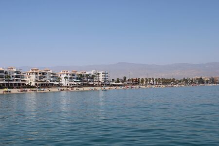 Place of leisure and tourism on the beach of the Roquetas de Mar of AlmerÃ­a ,Spain on july 14, 2019のeditorial素材