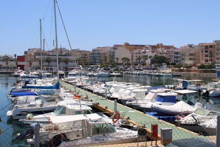 Marina and places of leisure and tourism in the village of Roquetas de Mar of AlmerÃ­a , Spain on july 14, 2019のeditorial素材