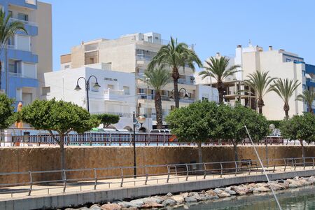 Marina and places of leisure and tourism in the village of Roquetas de Mar of AlmerÃ­a , Spain on july 14, 2019のeditorial素材