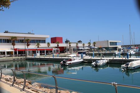 Marina and places of leisure and tourism in the village of Roquetas de Mar of AlmerÃ­a , Spain on july 14, 2019のeditorial素材