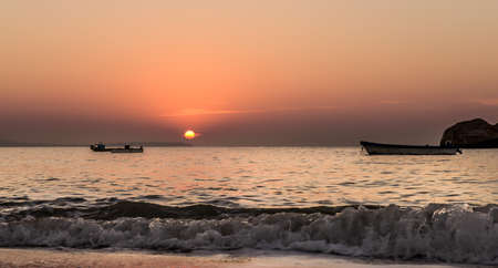 Dalian small island & sunsetの写真素材