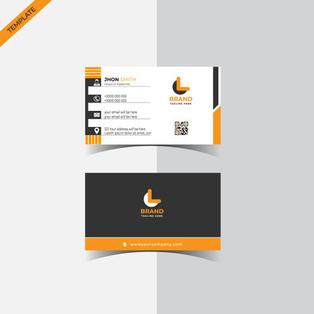 Corporate business card template design, creative and clean business card vector illustration.のイラスト素材
