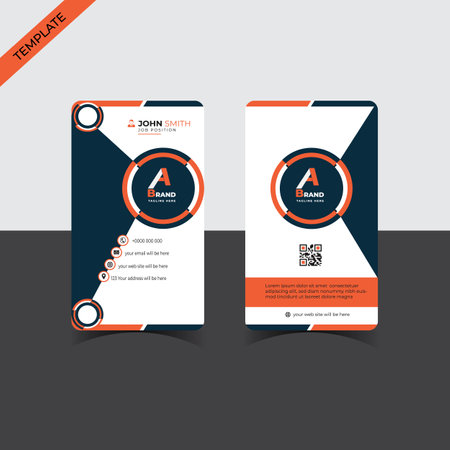 Corporate business card template design, creative and clean business card vector illustration.のイラスト素材