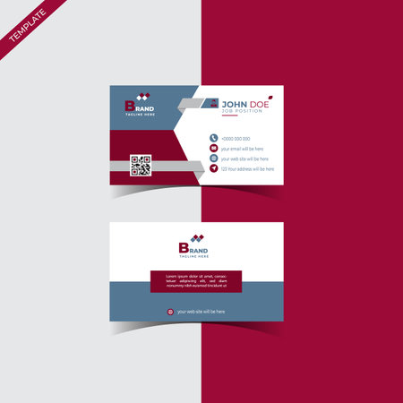 Corporate business card template design, creative and clean business card vector illustration.のイラスト素材