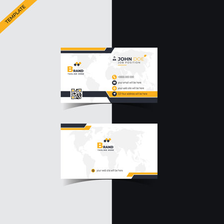 Corporate business card template design, creative and clean business card vector illustration.のイラスト素材
