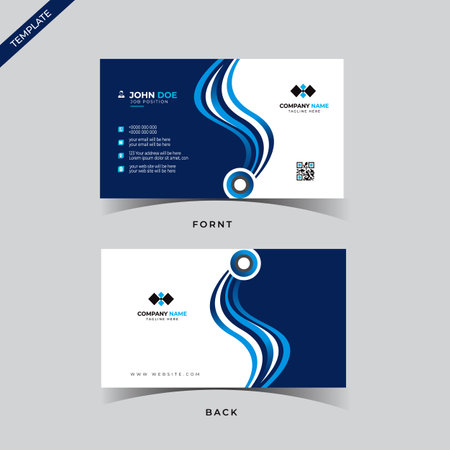 Blue modern business card template, Creative and Clean identity Card Vector Illustrationのイラスト素材