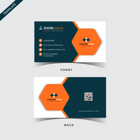 Modern Creative and Clean Double-sided Business Card Template. Flat Design Vector Illustrationのイラスト素材