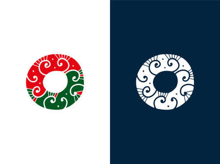 Creative Christmas Letter T Logo Designs. It will be suitable for which company or brand name start those letter.のイラスト素材