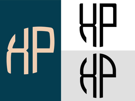 XP modern initial letter logo design vector bundle. It will be suitable for which company or brand name start those initial.のイラスト素材