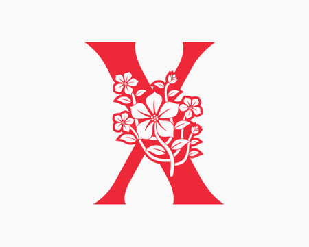 Mona Flower Initial Letters X Logo Design. It will be suitable for which company or brand name start those letter.のイラスト素材