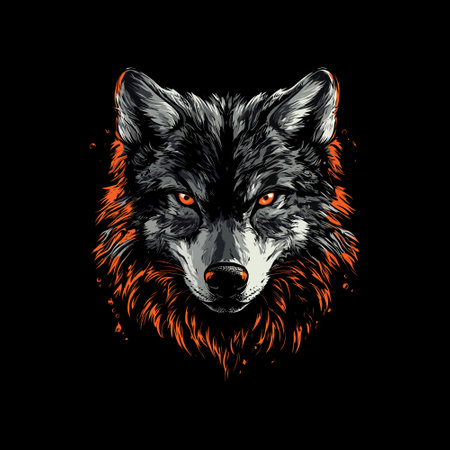 Wolf head vector illustration. Wild animal head for t-shirt design.