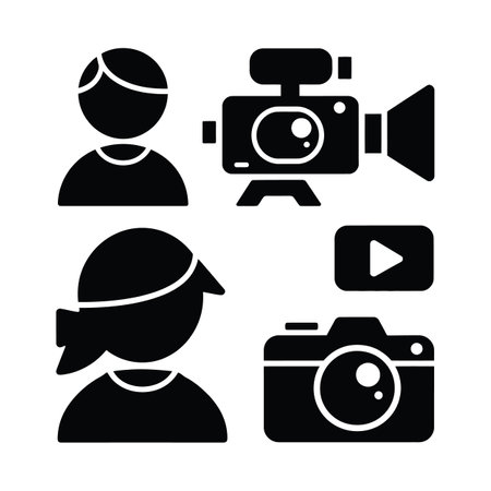 Photographer icon set. Simple illustration of photographer vector icons for web