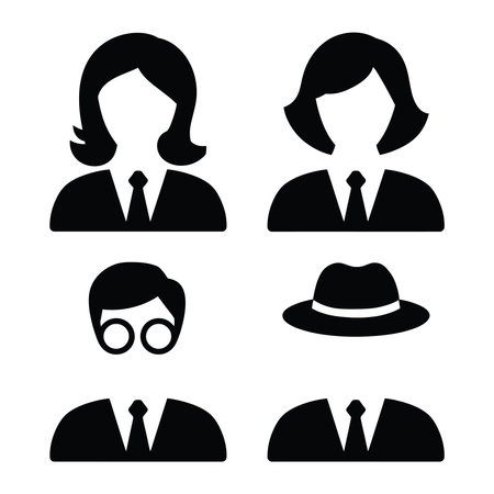 Business people icons set. Businessman, businesswoman, businesswoman, businesswoman, office worker. Vector illustrationのイラスト素材